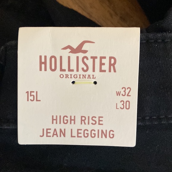 Hollister Original High Rise Jean Leggings, Black, Size 15L, NWT - Picture 5 of 10